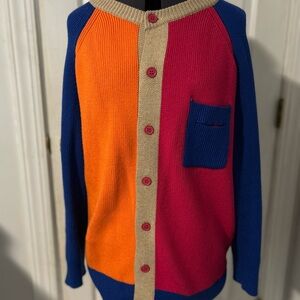 Color Block Women's Cardigan Sweater
